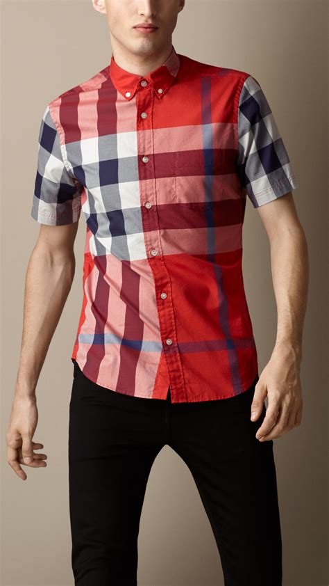 red burberry shirt women's|red burberry shirts for men.